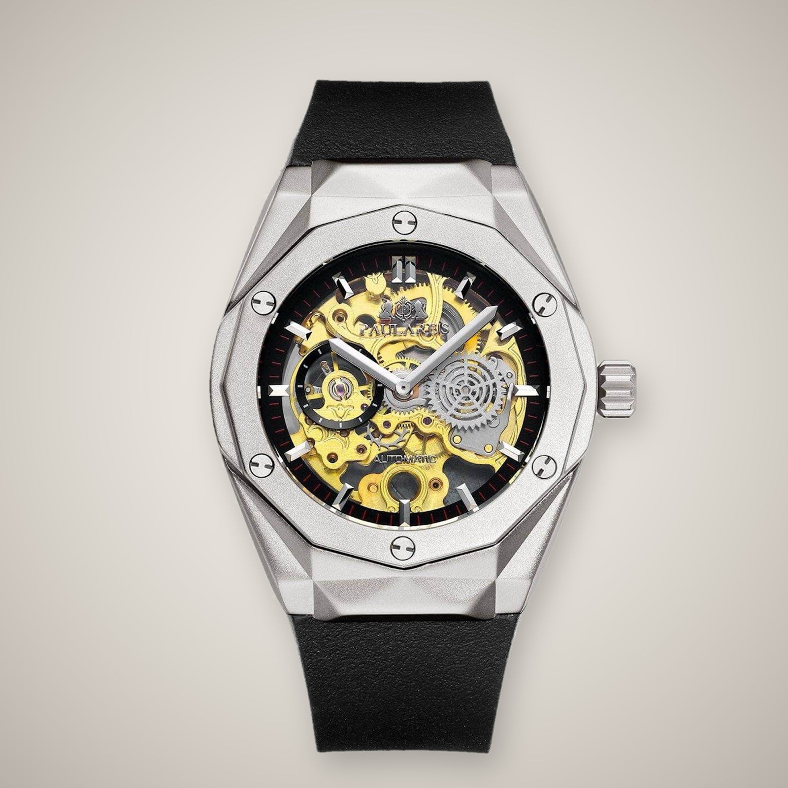 Paula Reis Skeleton Automatic / Silver watch