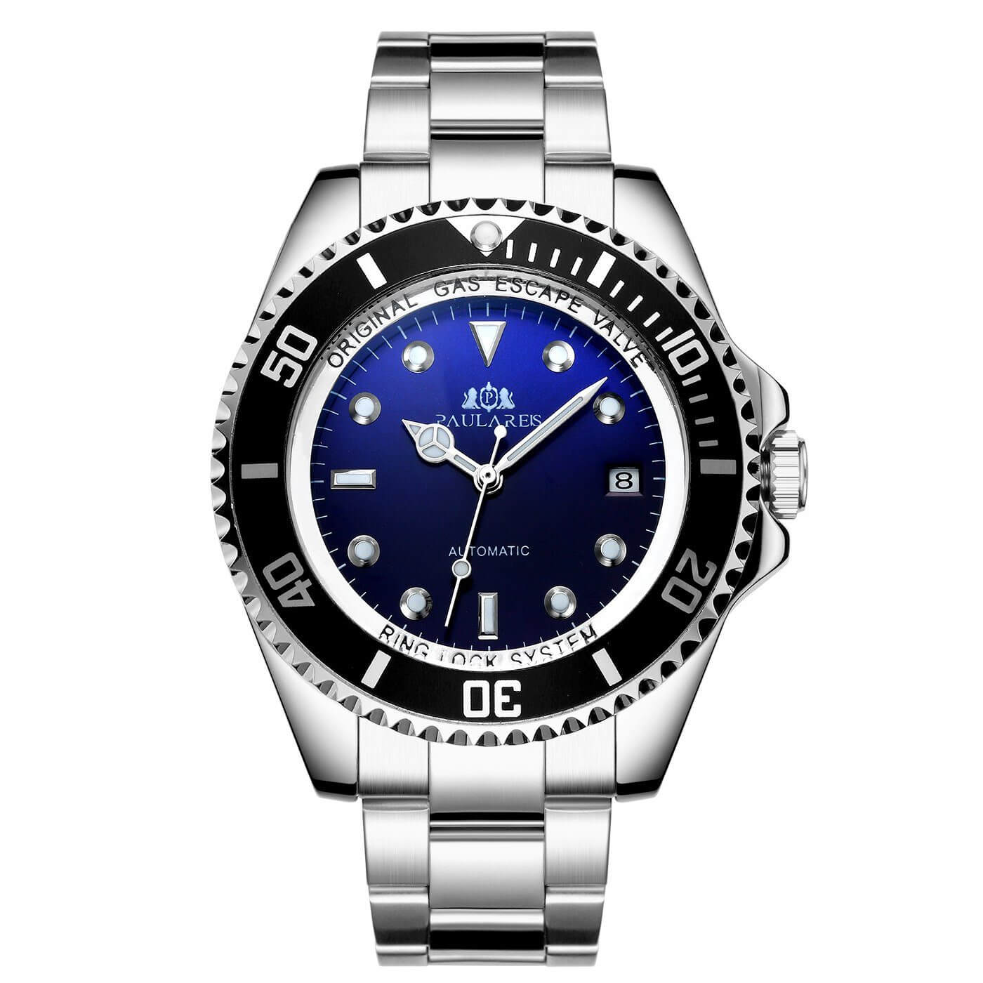 Paula Reis Watches Sailor Automatic  Silver Black & Blue  nautical inspired